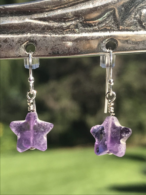Amethyst Star Earrings - Image 2