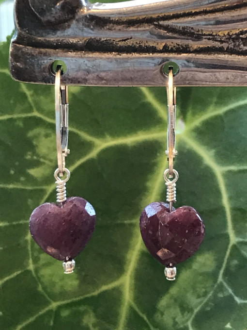 Ruby Heart Earrings - Image 4