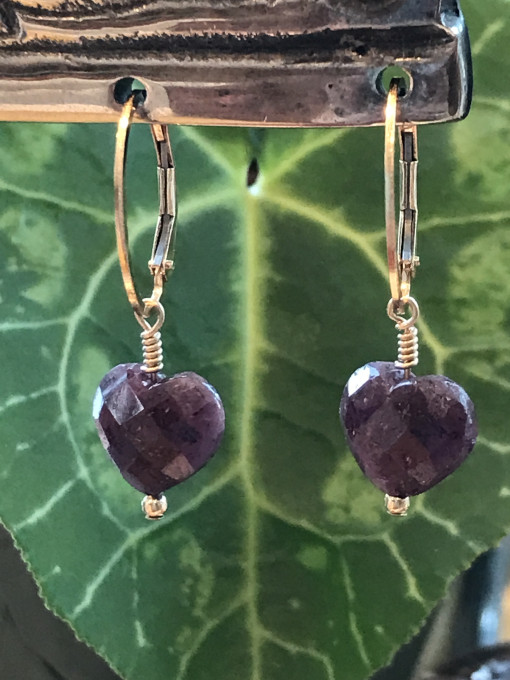 Ruby Heart Earrings - Image 3