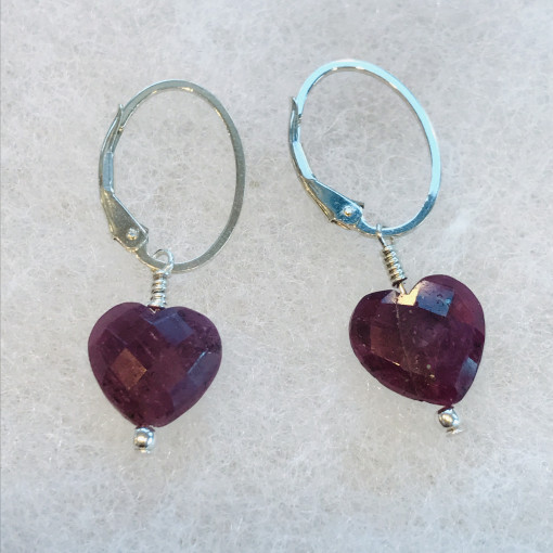 Ruby Heart Earrings - Image 6