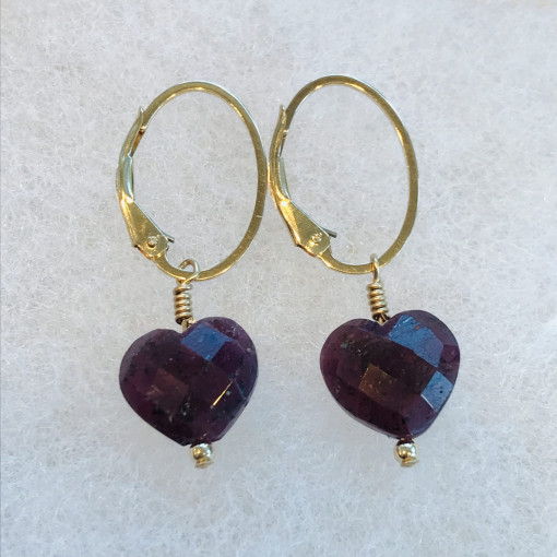 Ruby Heart Earrings - Image 5