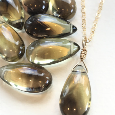 Lemon & Smoky Quartz Eclipse Necklace