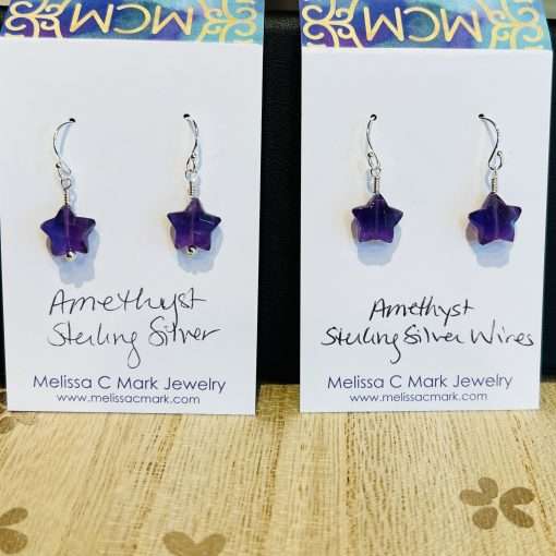 Amethyst Star Earrings - Image 4
