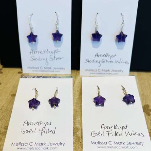 Amethyst Star Earrings