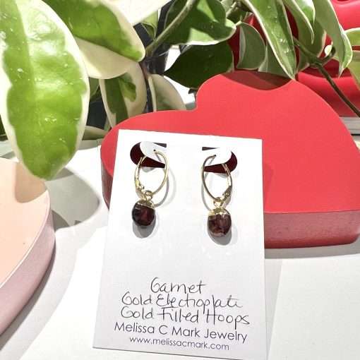 Garnet Gold Capped Earrings - Image 2