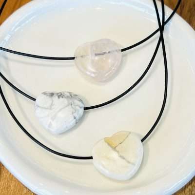 Puffy Heart Stone Necklace