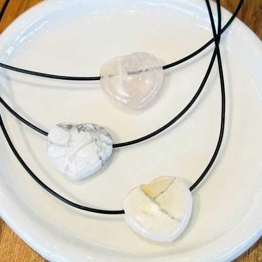 Puffy Heart Stone Necklace