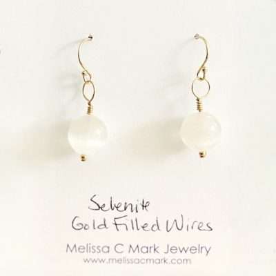 Full Moon Selenite Earrings