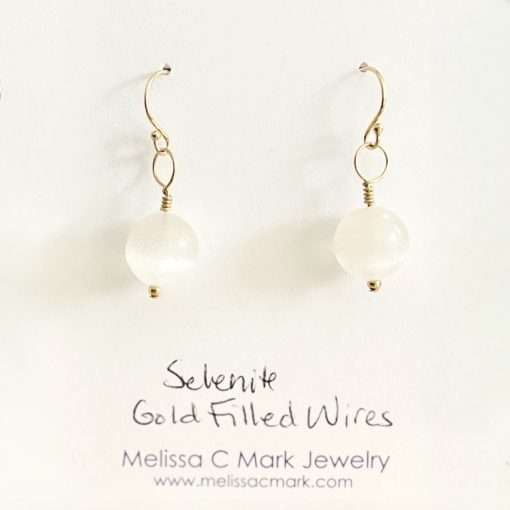 Full Moon Selenite Earrings