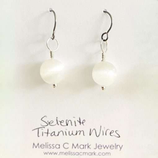 Full Moon Selenite Earrings - Image 2