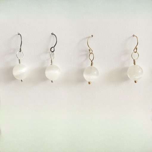 Full Moon Selenite Earrings - Image 3