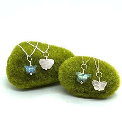 Gemstone Butterfly Necklaces
