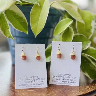 Sunstone Golden Drop Earrings