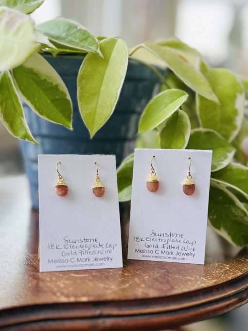 Sunstone Golden Drop Earrings