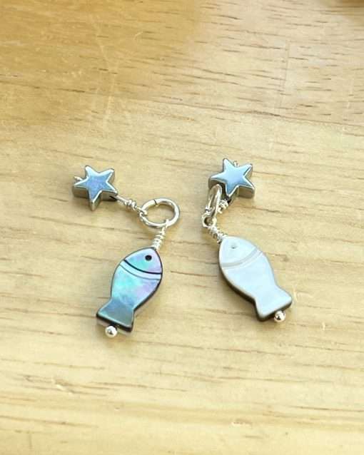 Star-Fish! Abalone & Hematite Necklace and Earrings - Image 2