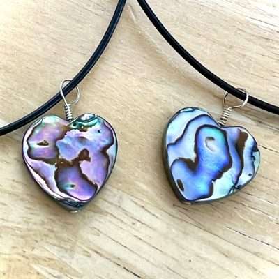 Rainbow Shell Heart Necklace
